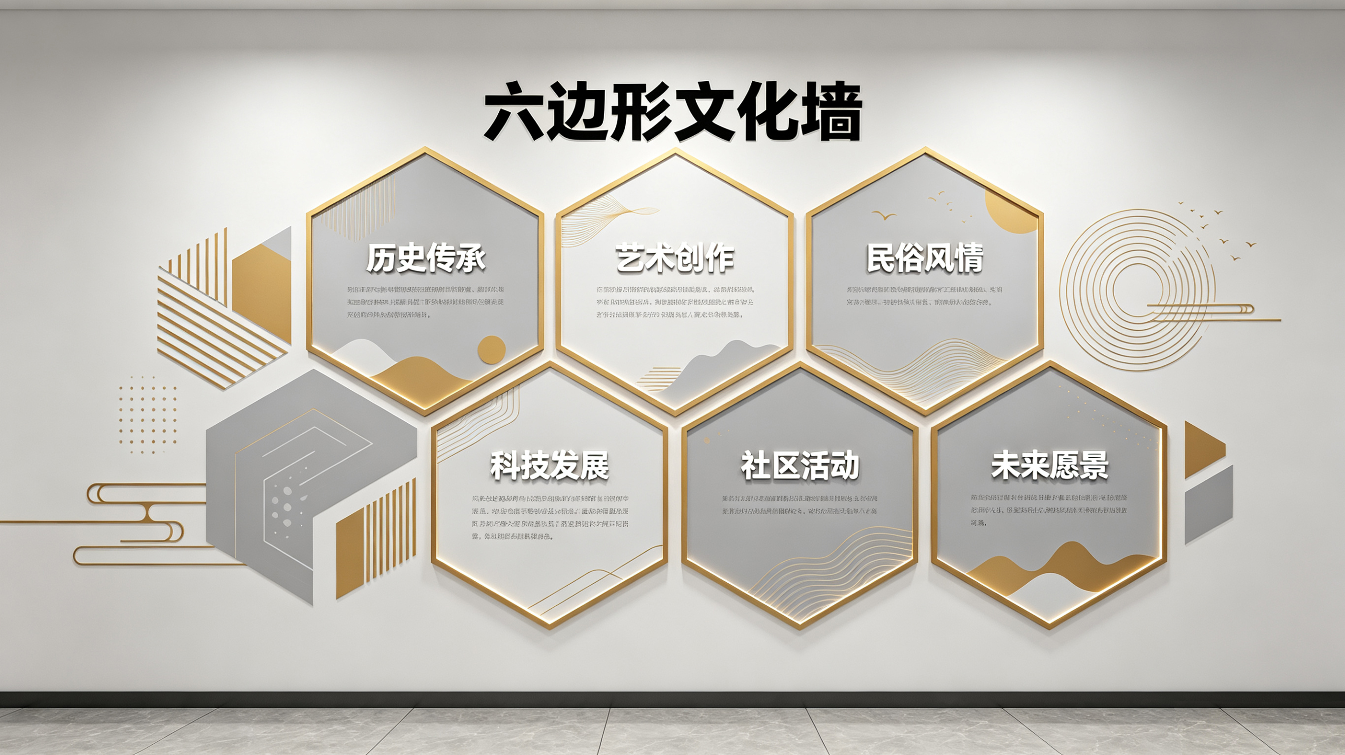 高县企业文化墙 | 六边形信息美学